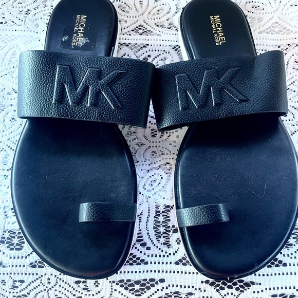 Michael Kors Shoes - SALE Michael Kors Black MK Slide Sandals